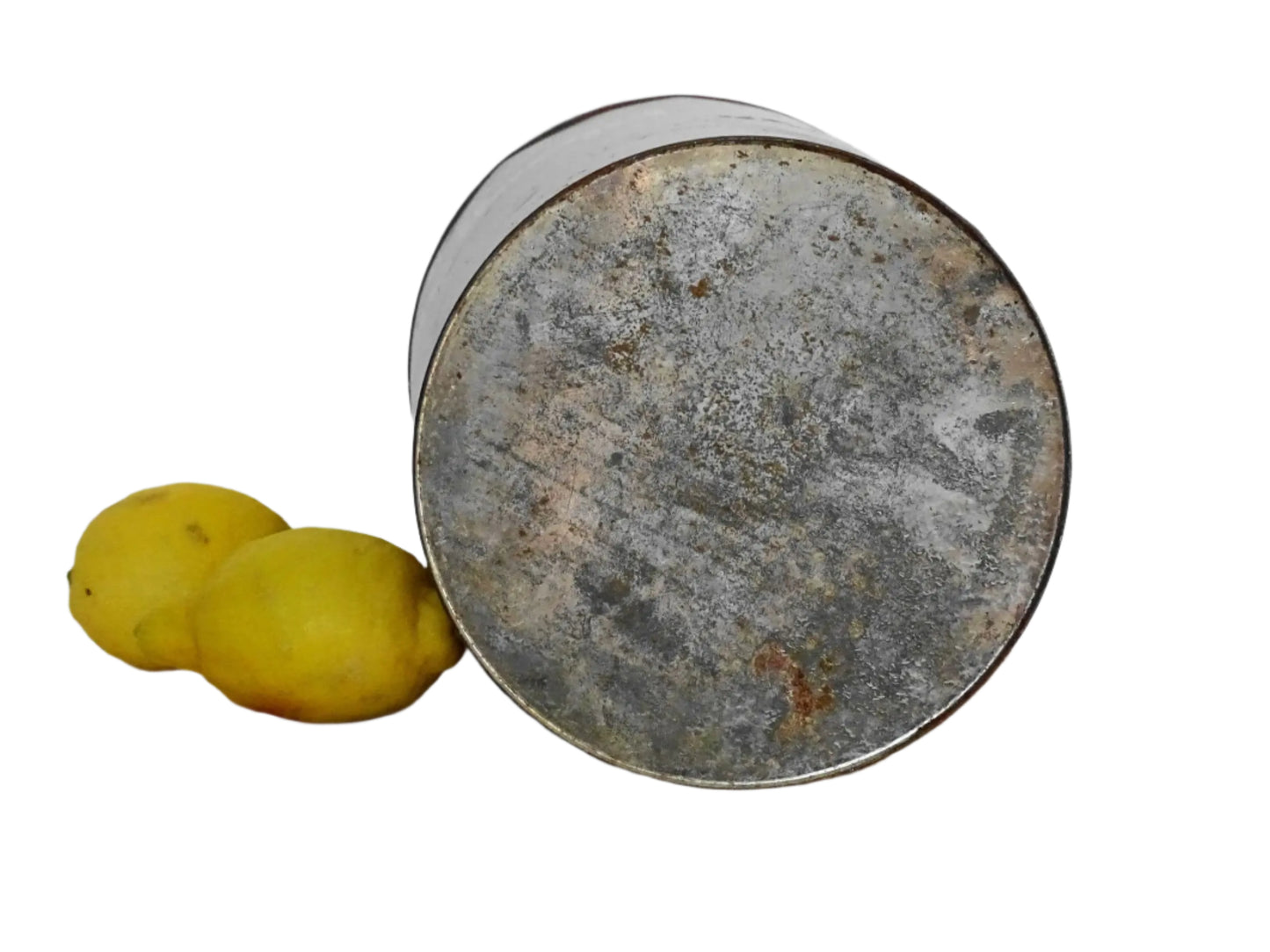 French vintage tin for flour or farine, red tin with gold lettering