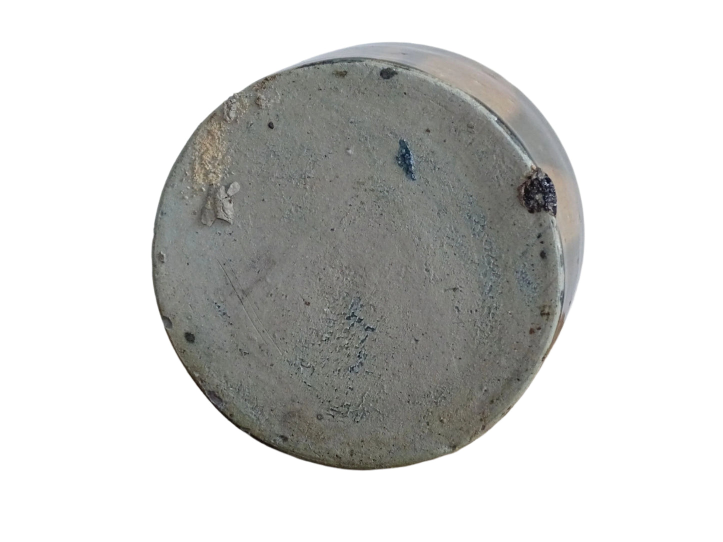 Small French vintage stoneware pot with drip glaze