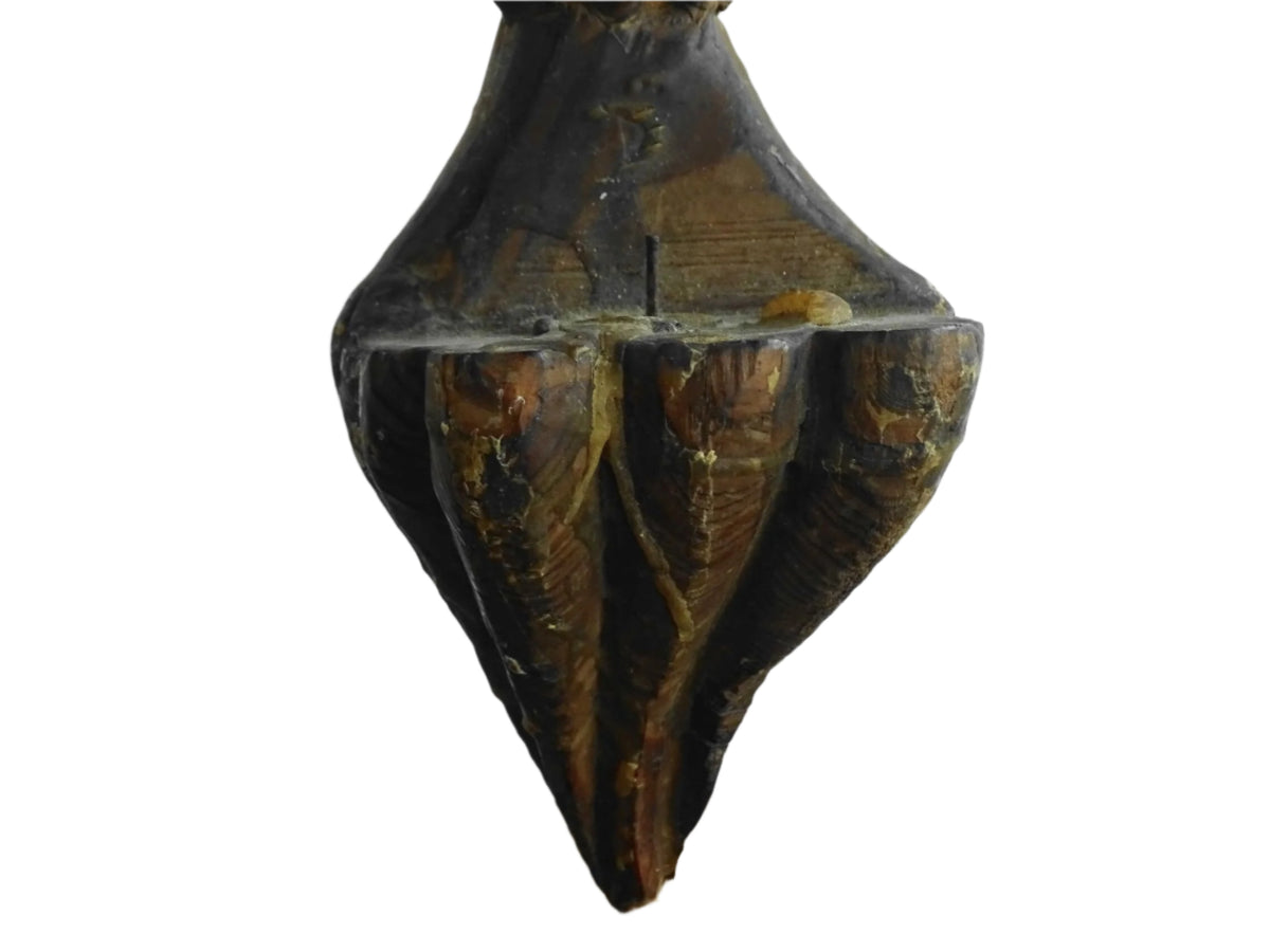 French antique wooden candle sconce with a carved wood detailing and rope effect. Antique wall decor.