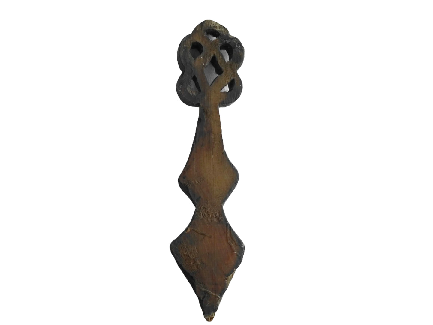 French antique wooden candle sconce with a carved wood detailing and rope effect. Antique wall decor.