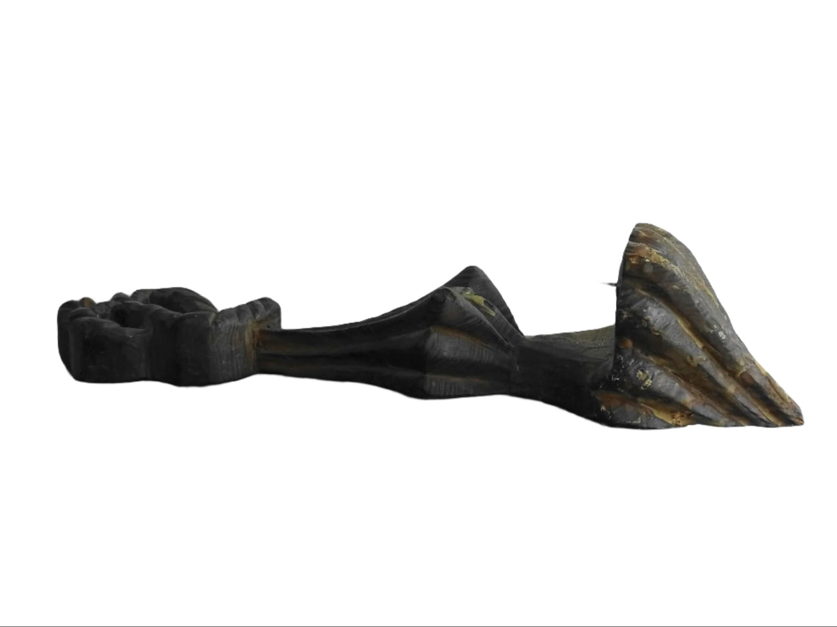 French antique wooden candle sconce with a carved wood detailing and rope effect. Antique wall decor.
