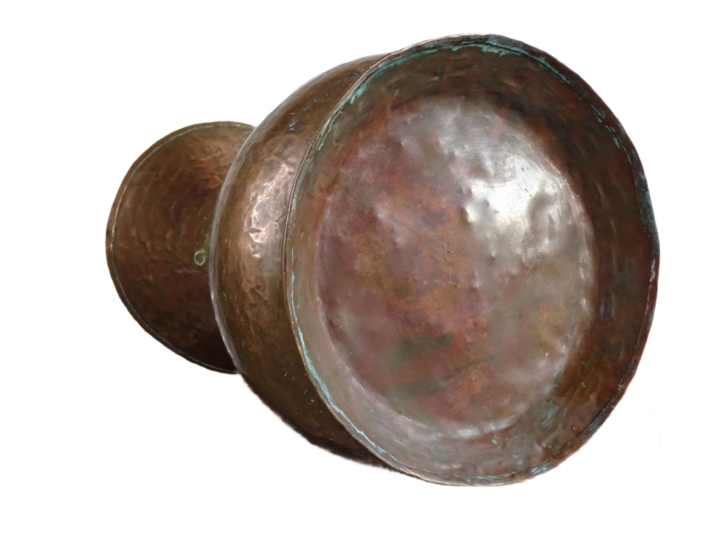 Large French Antique Copper Pitcher with hammered body