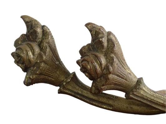 Pair of French antique curtain holdbacks in gilt bronze