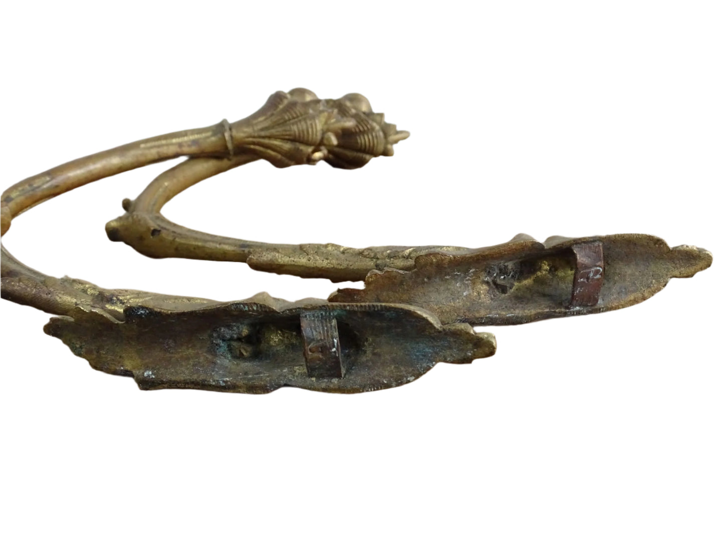 Pair of French antique curtain holdbacks in gilt bronze