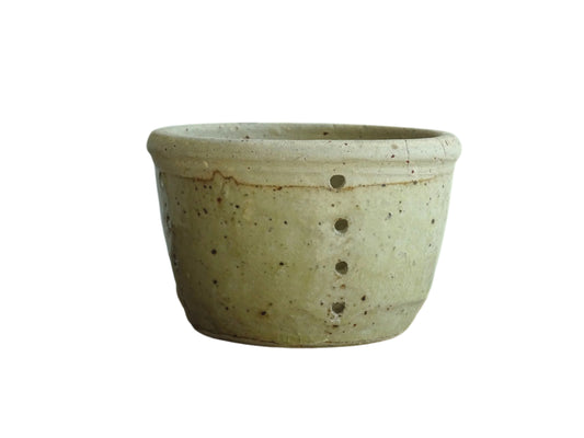 French antique pottery faisselle cheese strainer for an antique farmhouse kitchen