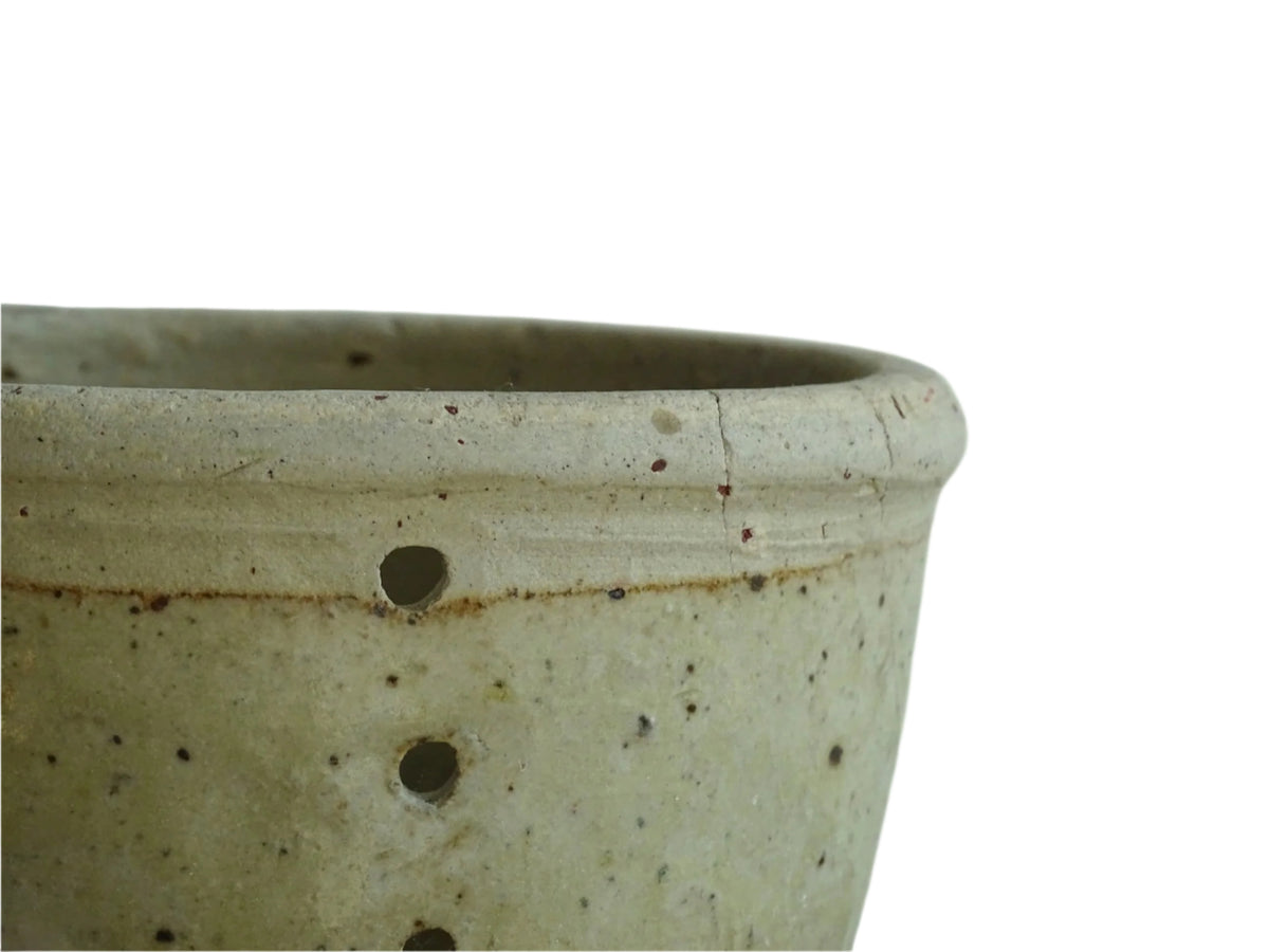 French antique pottery faisselle cheese strainer for an antique farmhouse kitchen