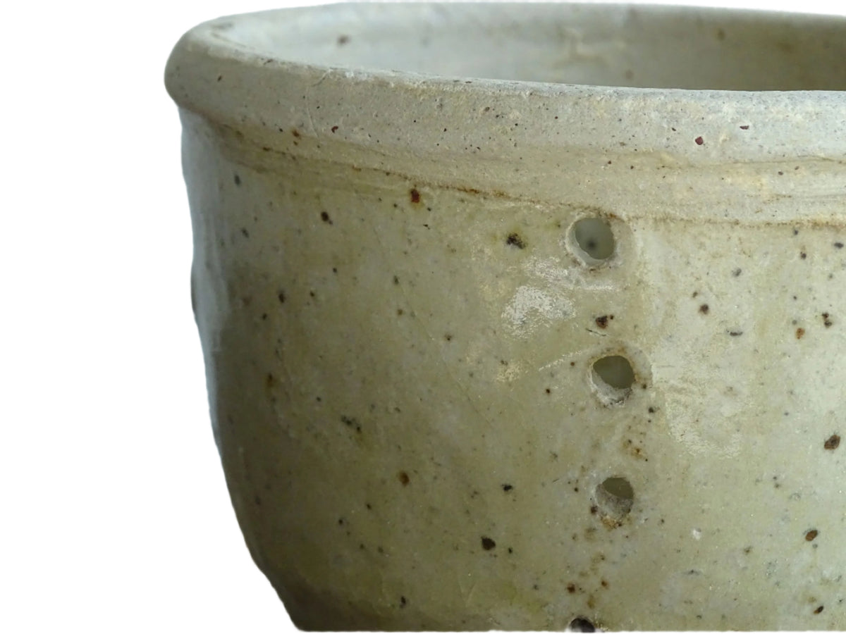 French antique pottery faisselle cheese strainer for an antique farmhouse kitchen