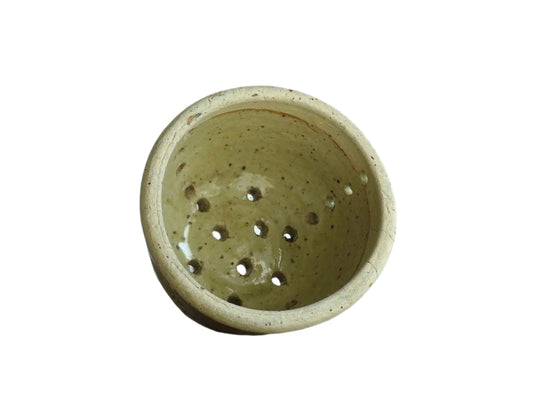 French antique pottery faisselle cheese strainer for an antique farmhouse kitchen