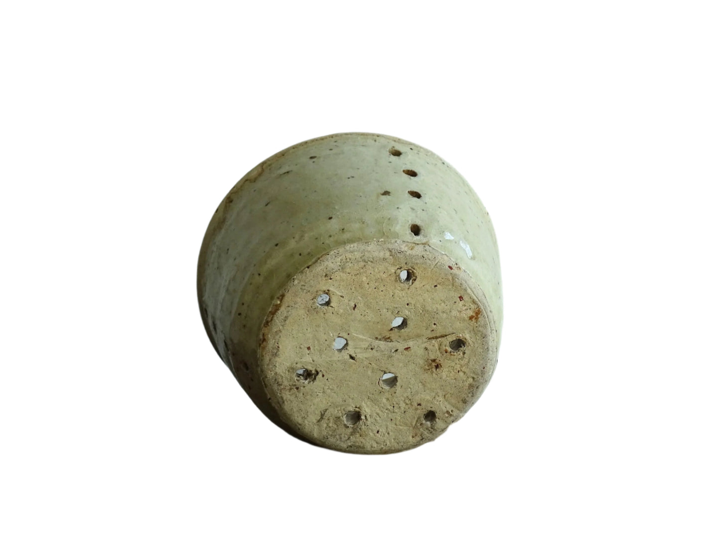 French antique pottery faisselle cheese strainer for an antique farmhouse kitchen