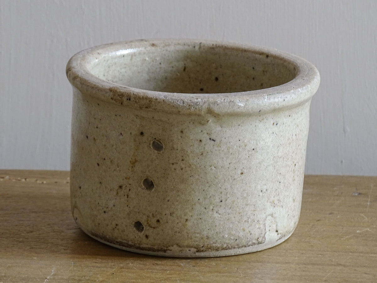 Rustic French antique ceramic faisselle