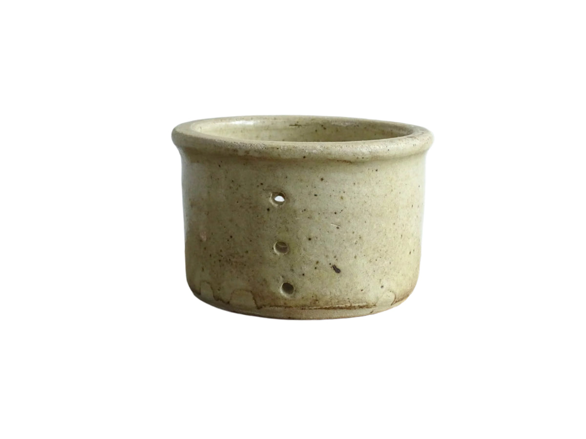 French antique faisselle or cheese strainer, rustic pottery for a French country kitchen