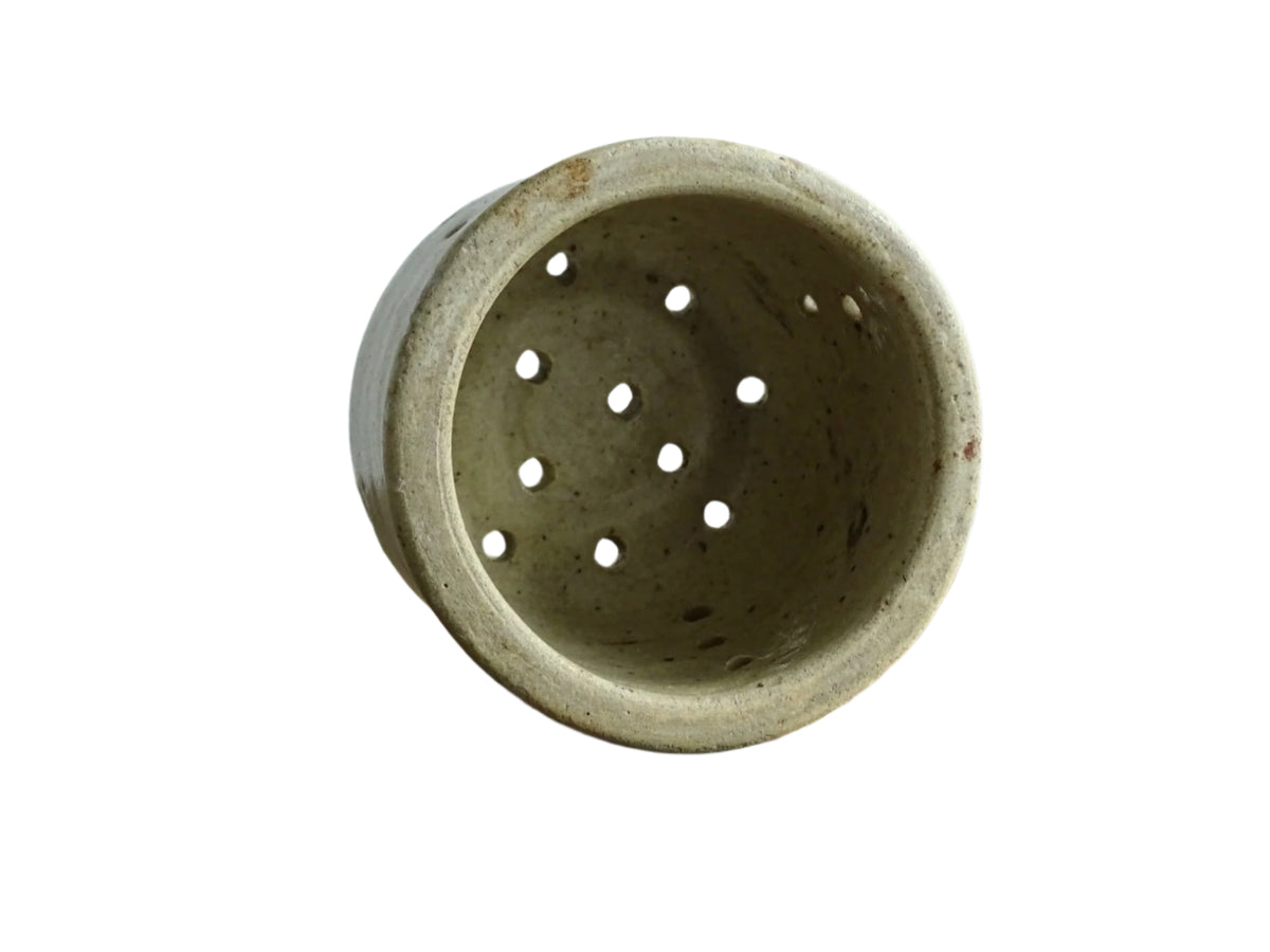 French antique faisselle or cheese strainer, rustic pottery for a French country kitchen