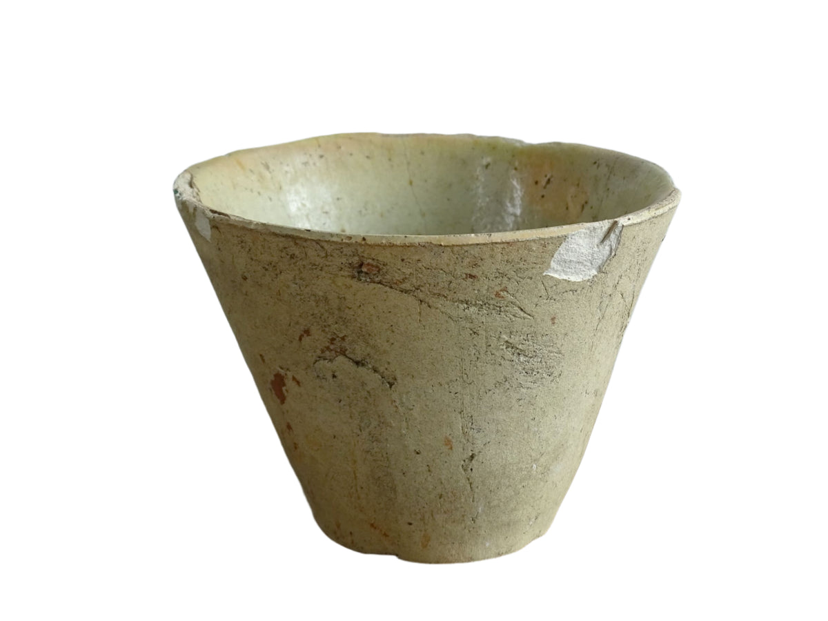 French antique resin pot in earthenware pottery, used to collect sap from trees