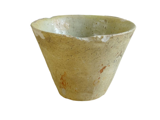 French antique resin pot in earthenware pottery, used to collect sap from trees