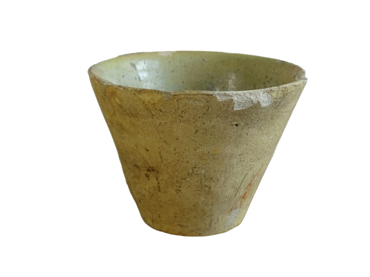 French antique resin pot in earthenware pottery, used to collect sap from trees
