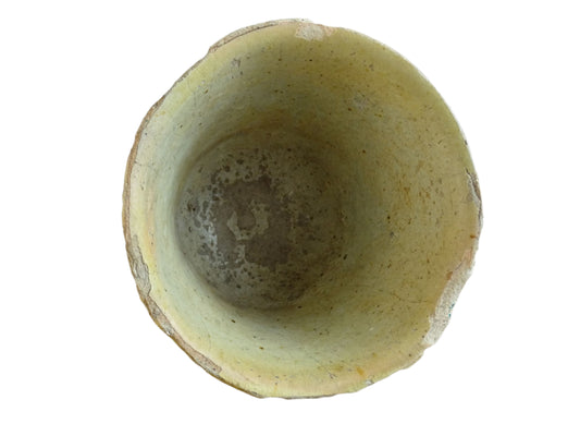 French antique resin pot in earthenware pottery, used to collect sap from trees