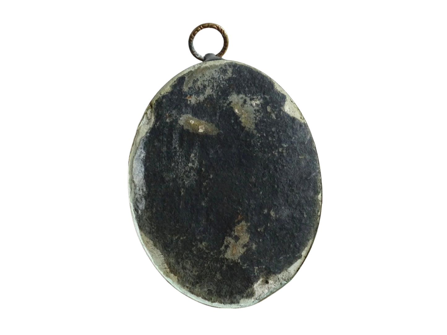 Antique Plaster Relief of the Sacred Heart of Mary Encased in a Brass Frame