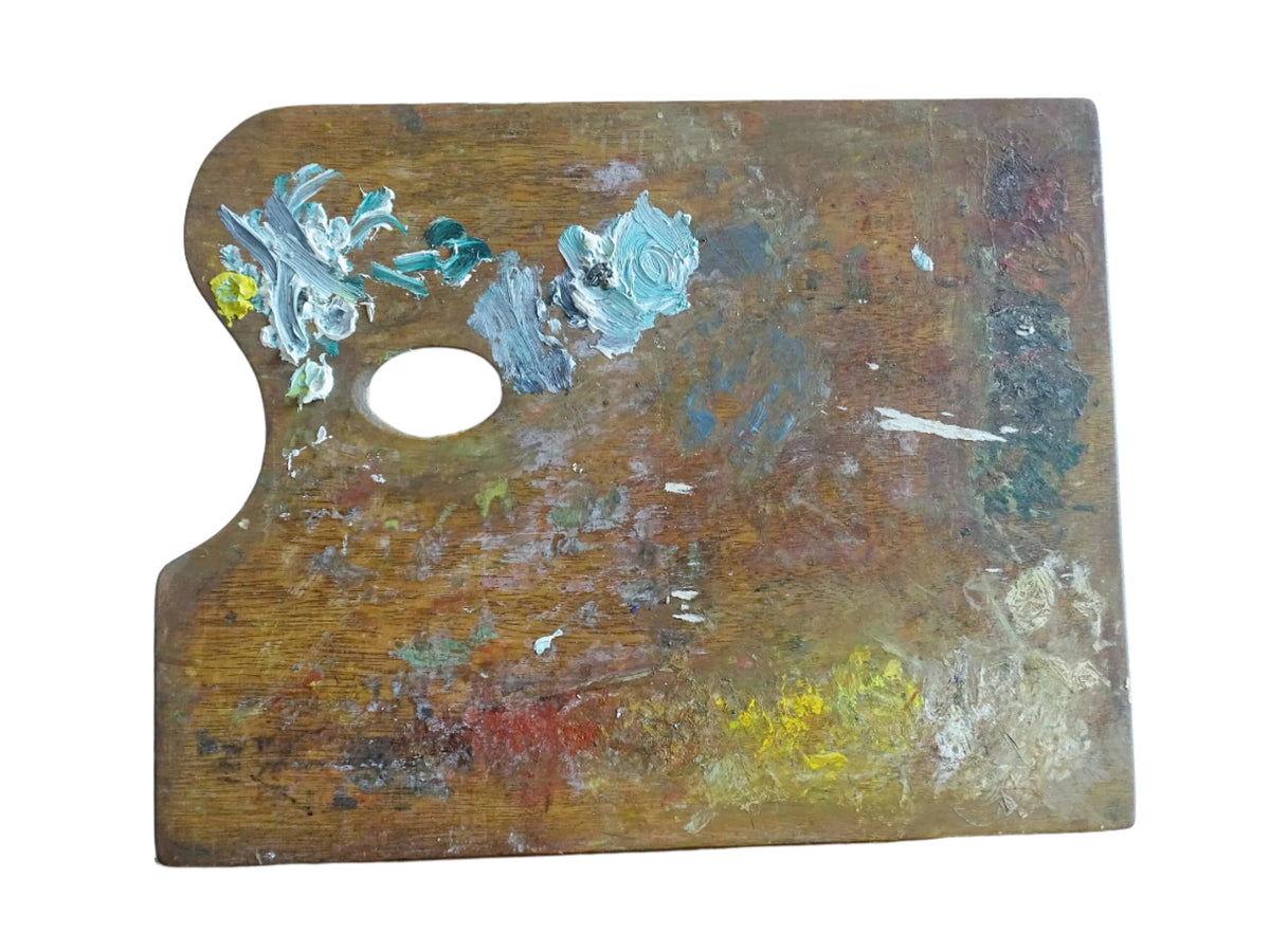 French vintage paint palette, vintage art supplies