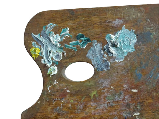 French vintage paint palette, vintage art supplies