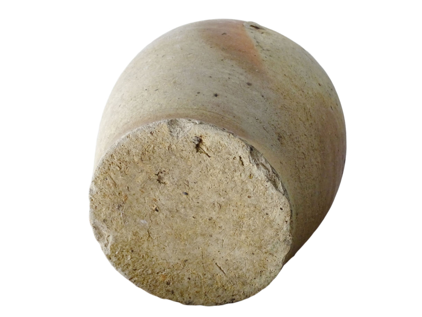 French antique pottery oil pitcher with brown glaze, rustic pottery jug