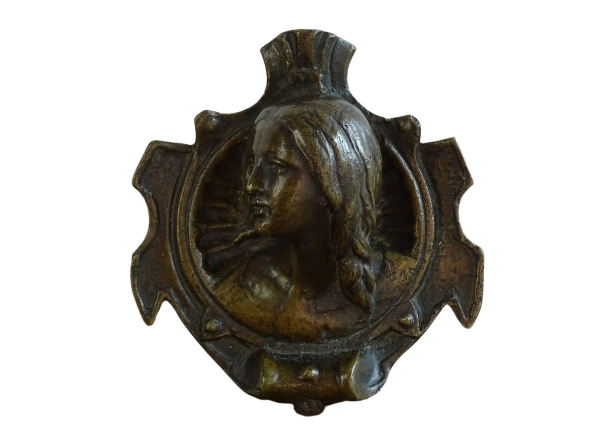 French antique Bronze Plaque Depicting a Woman