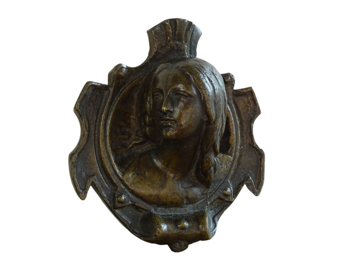 French antique Bronze Plaque Depicting a Woman