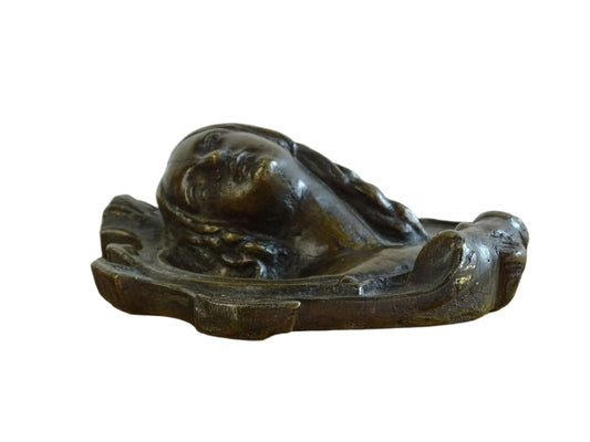 French antique Bronze Plaque Depicting a Woman