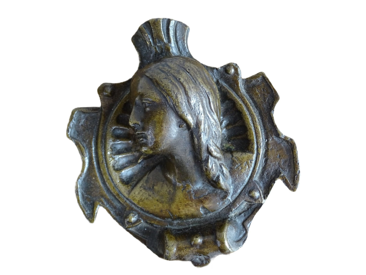 French antique Bronze Plaque Depicting a Woman