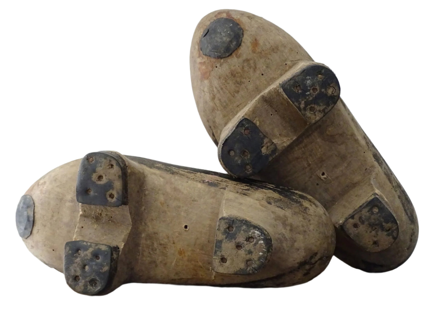 Vintage Spanish Cantabrian Albarcas Wooden Shoes or Clogs