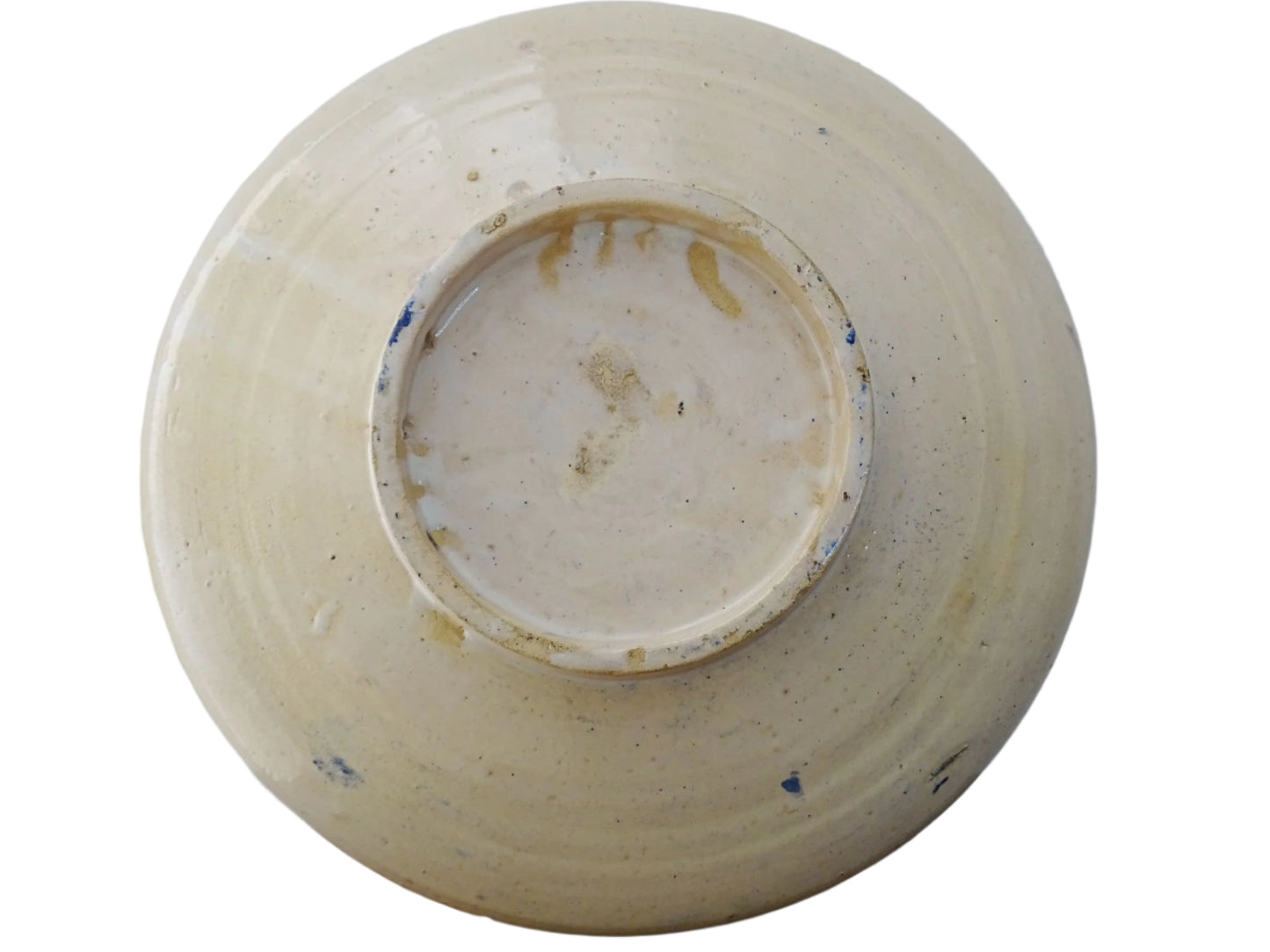 A Moroccan antique blue and white terracotta plate with intricate hand-painted geometric and floral patterns, perfect for Moroccan decor. This decorative plate for wall art or tabletop display showcases traditional pottery craftsmanship with glazed detailing.
