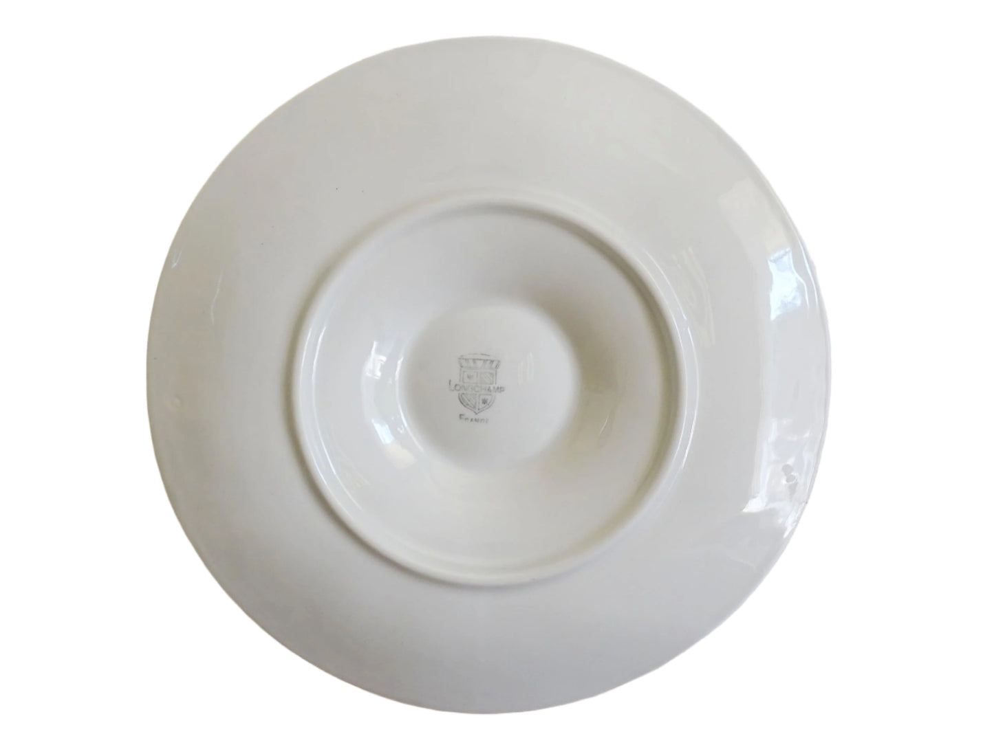 French vintage oyster plates by Longchamp, white oyster plates