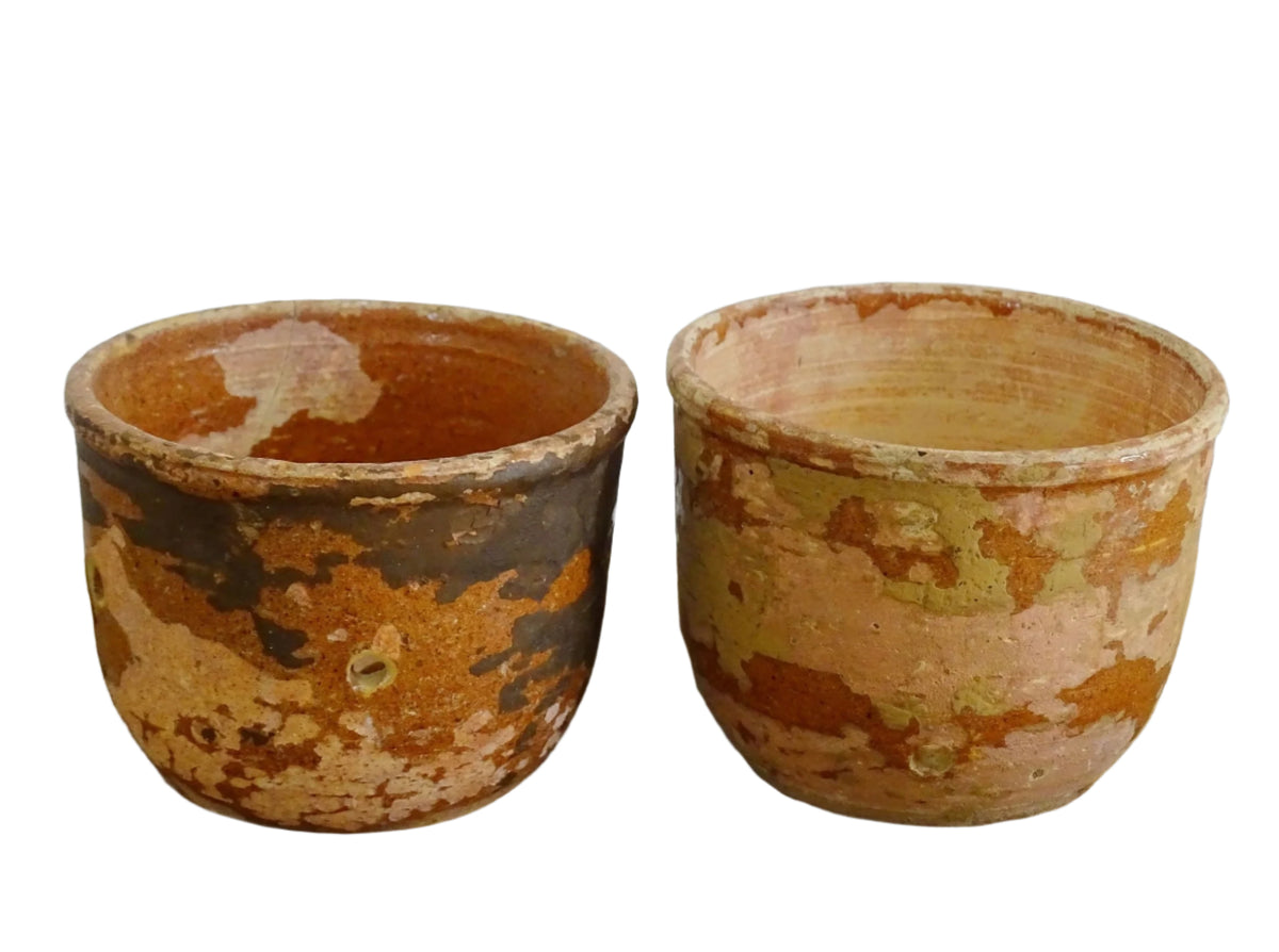 Two French Antique Terracotta Faisselles or Cheese Strainers