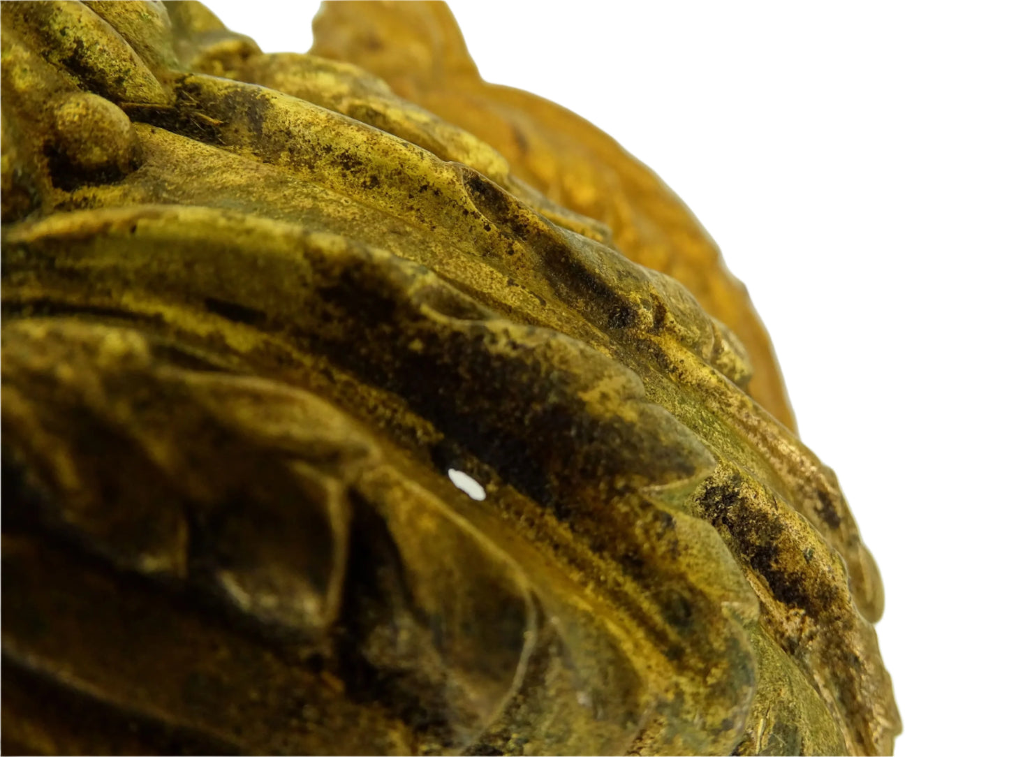 Pair of French antique curtain tie backs with acanthus leaves. Gilt bronze hooks with empire style backs.