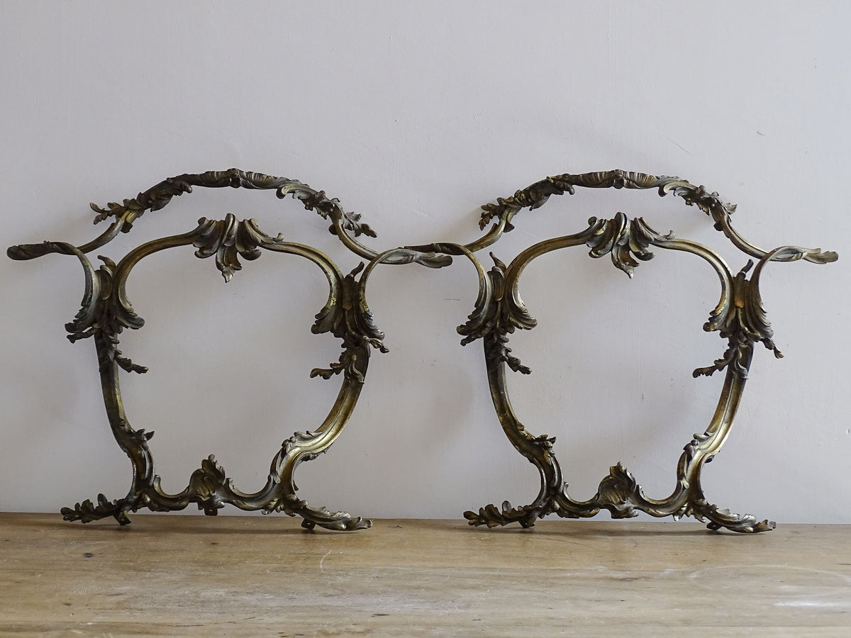 French antique gilt bronze furniture pediments