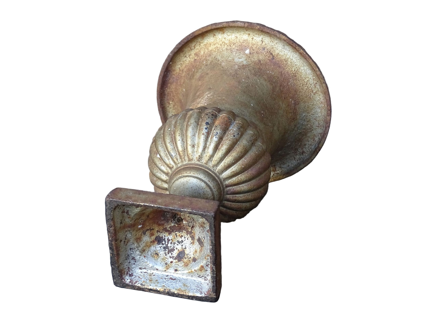 French antique cast iron planter, Medici planter with patina and rusting.