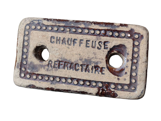 'Crauffeuse Refractaire' French antique ceramic warming brick with a brown glaze. Chauffe-lit or pottery bed warmer.