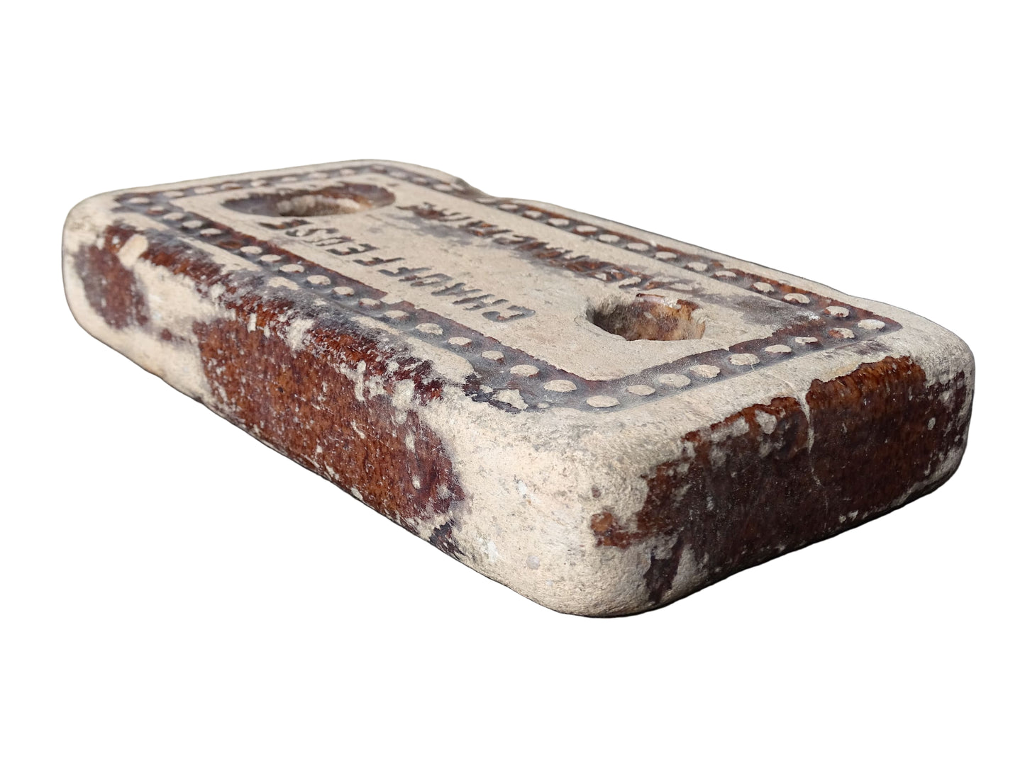 'Crauffeuse Refractaire' French antique ceramic warming brick with a brown glaze. Chauffe-lit or pottery bed warmer.