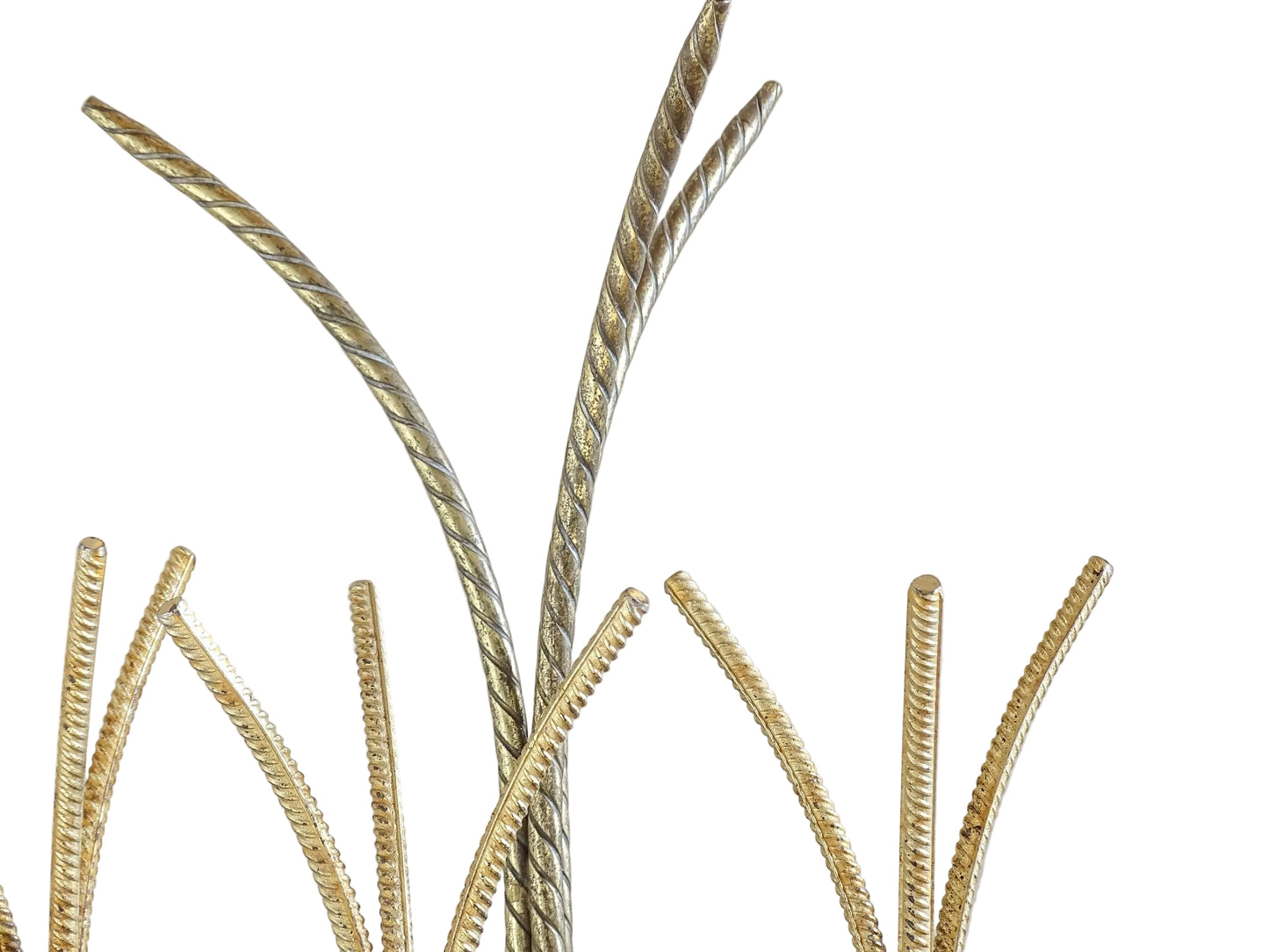 This is a collection of four French vintage plate stands dates to the 1980s. Their simple, elegant shape would suit many interior design aesthetics. They are made from gilt metal and are a tripod design.