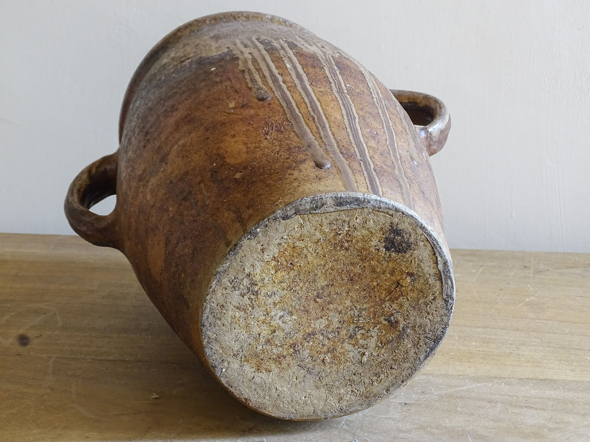 French Antique Earthenware Jar with Two Handles