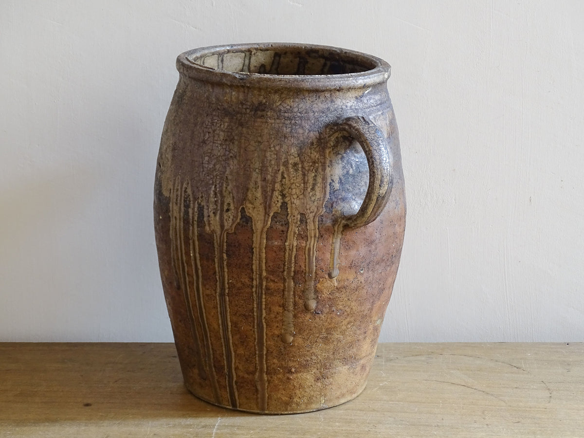French Antique Earthenware vessel with Two Handles