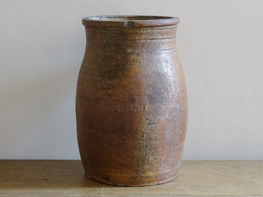 Rustic French farmhouse pottery pitcher with single handle
