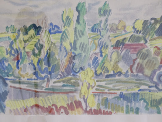 Edition number 146 of 200 on vintage French landscape lithograph
