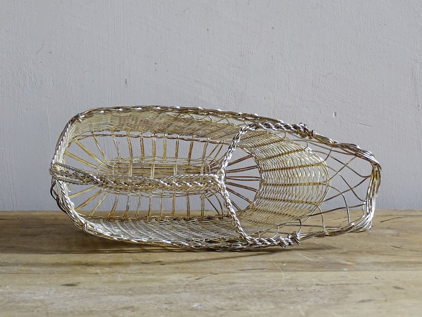 French Vintage Wine Basket with Handle