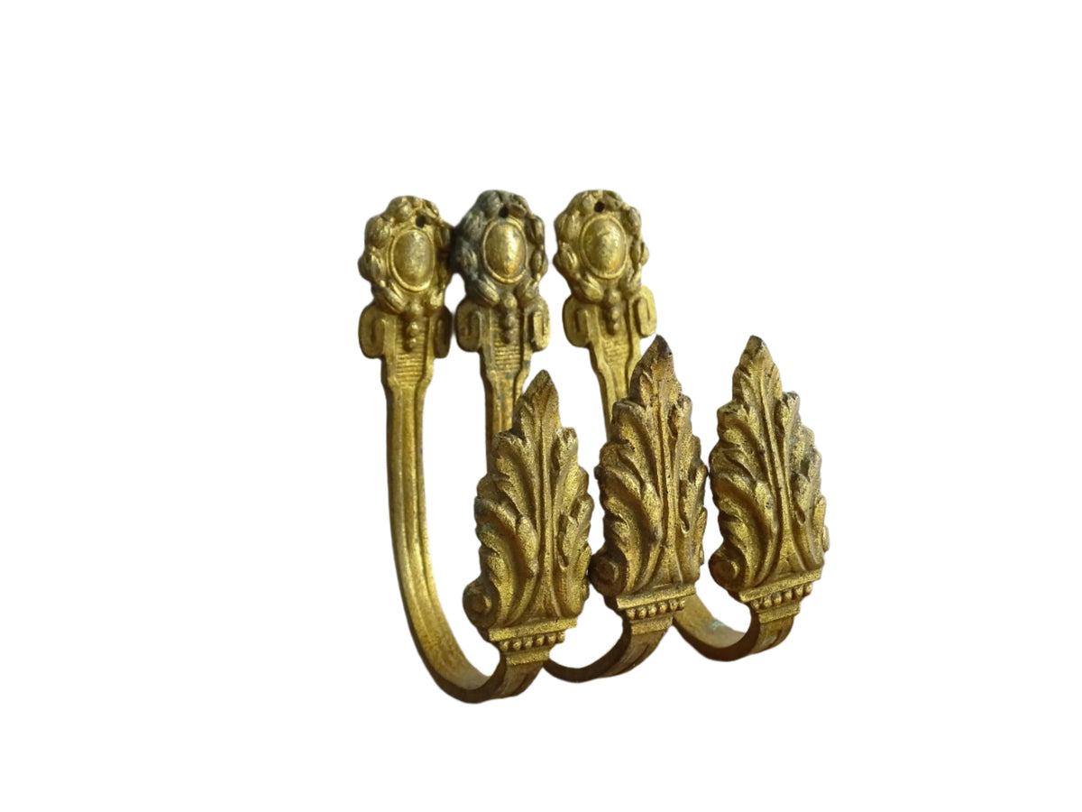 Trio of Antique Gilt Bronze French Hooks