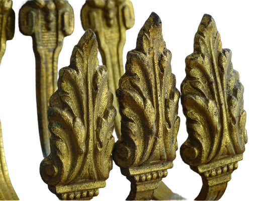 Trio of Antique Gilt Bronze French Hooks