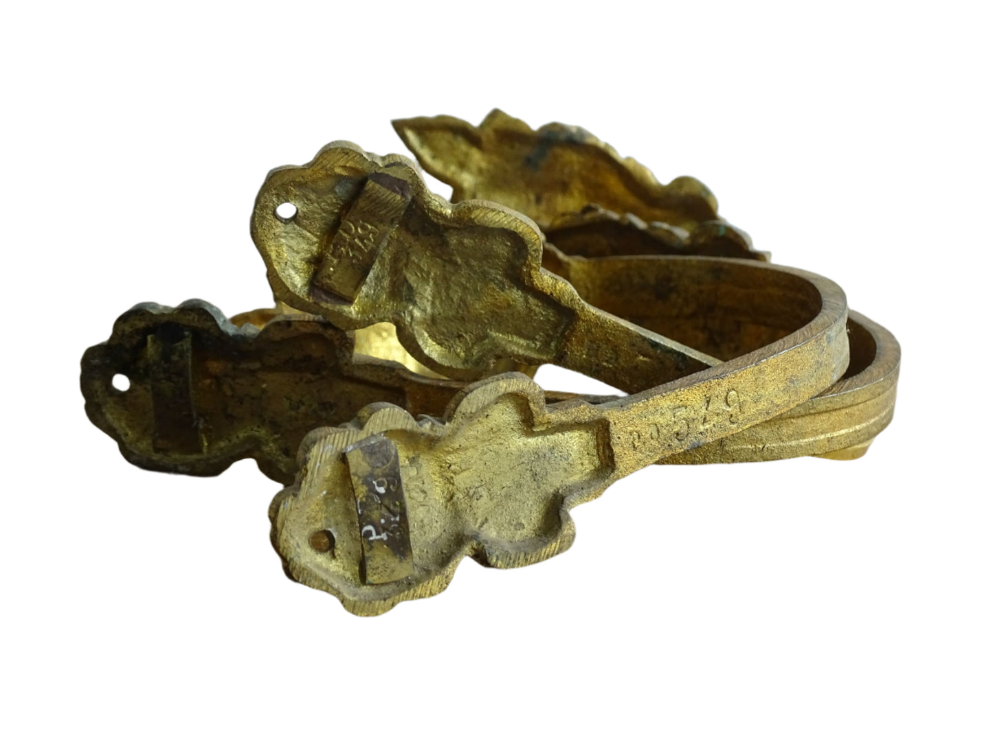 Trio of Antique Gilt Bronze French Hooks