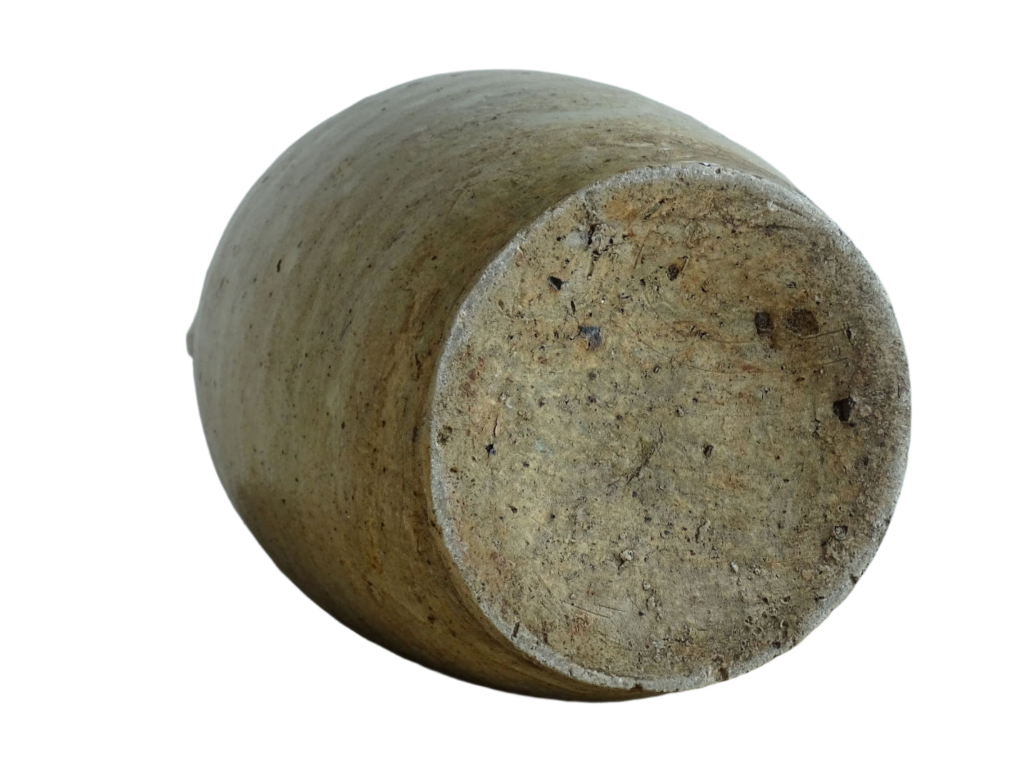 Antique French Stoneware Pitcher with Oatmeal Glaze for French farmhouse kitchen.