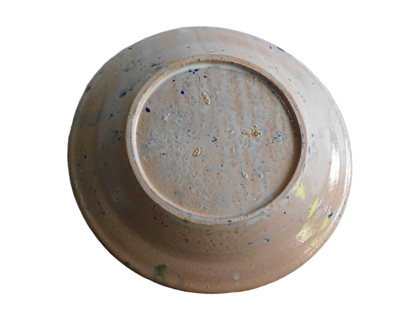 Antique Spanish Fajalauza Bowl with Blue Hand-Painted Pomegranate