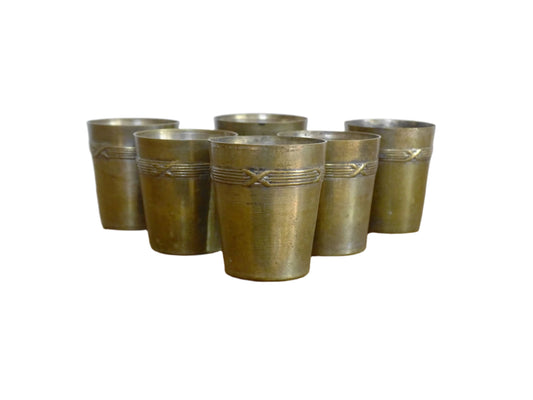 Set of Six French antique Silver Plated Aperitif Cups
