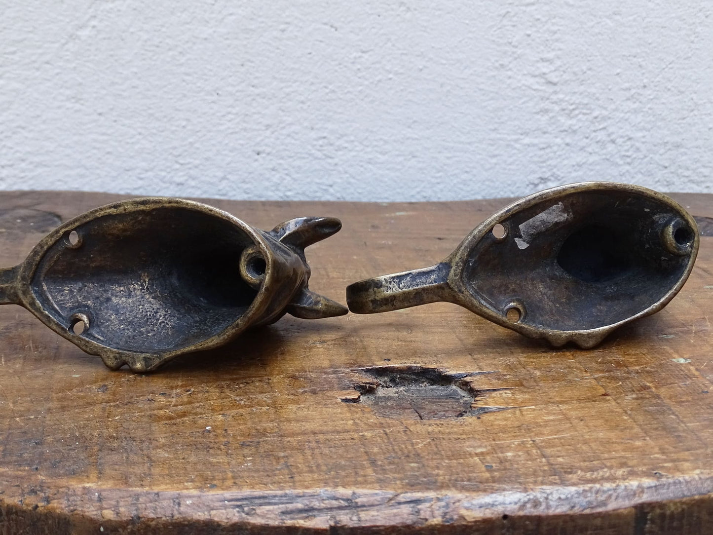 Vintage Brass Horse Hooks Pair